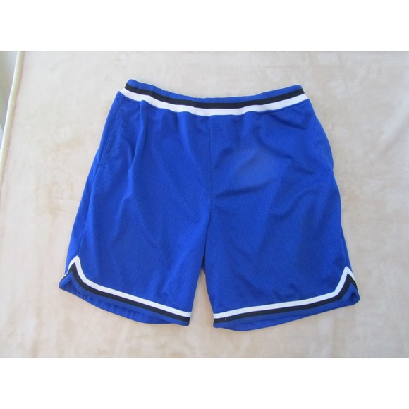 csg Other - CSG Mens 4XL Mesh Basketball Shorts Royal Blue Striped Trim Athletic Big & Tall